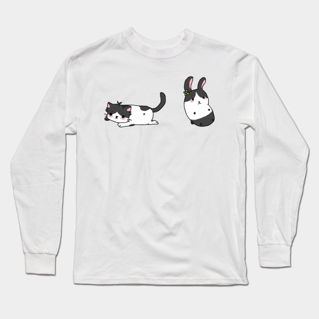 Bunny and Kitty Long Sleeve T-Shirt by chillayx